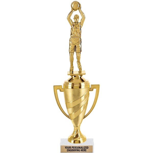 Crown Awards Basketball Trophy, 10" Gold Cup Female Basketball Trophies