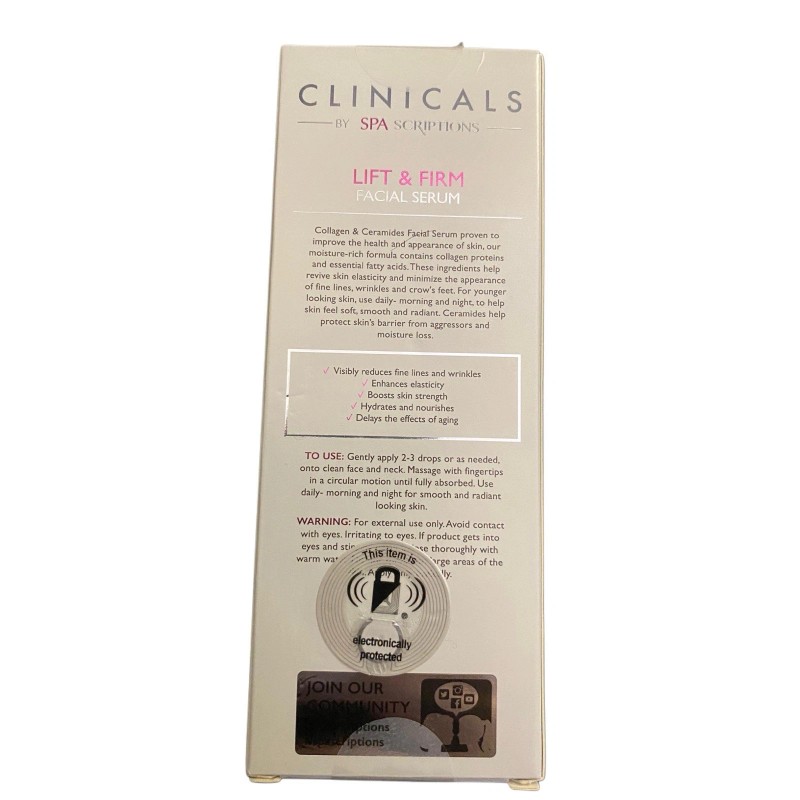 Clinicals by Spa Scriptions Lift Firm Facial Serum 1.7oz Sealed