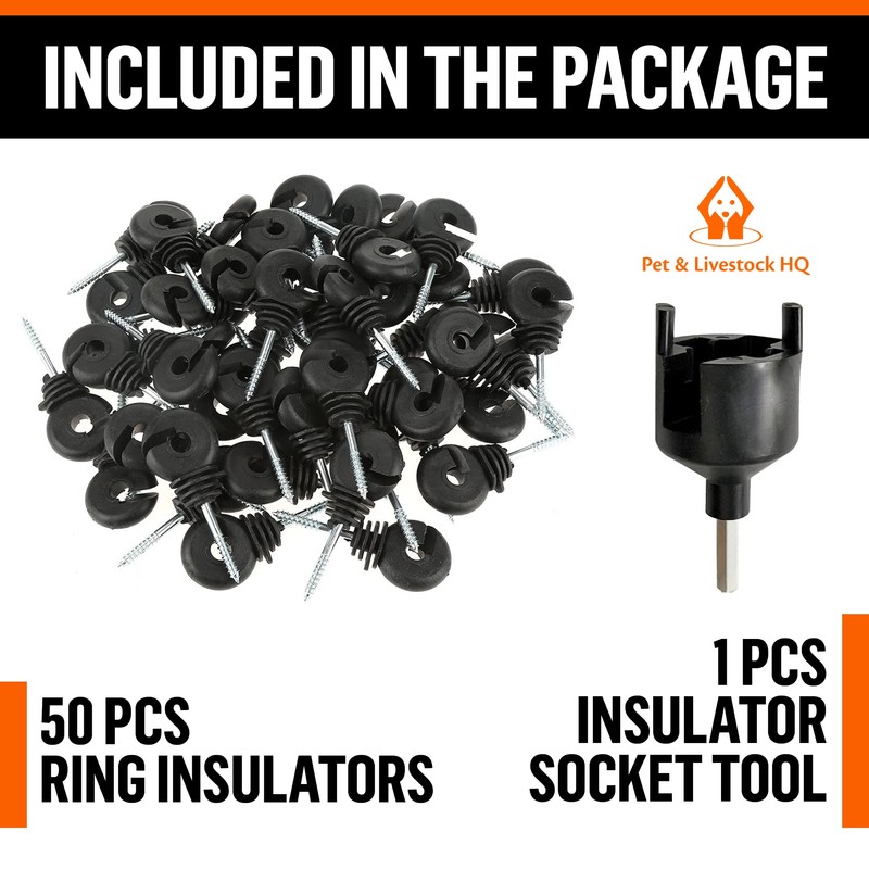 Electric Fence Insulators Screw-in Wooden Posts - Suitable for Polytape