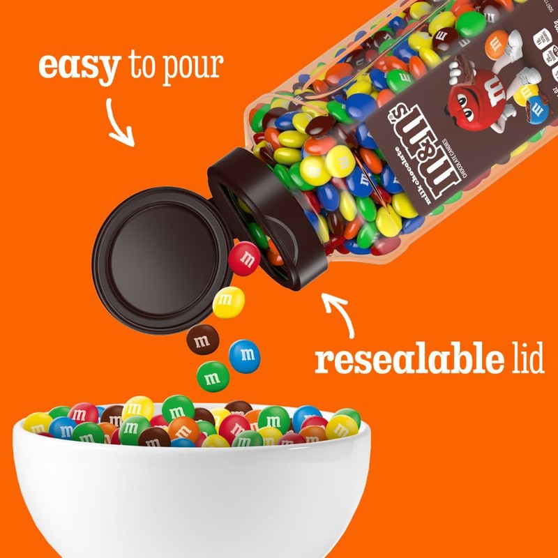 M&M’s Milk Chocolate Bulk Candy Jars, Assorted Chocolate Candies, Party