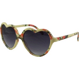 Fifties Style Retro Sunglasses Heart Shaped Floral - multicolour -