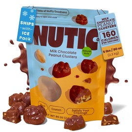 Nutic Gourmet Milk Chocolate Peanut Clusters - 5 lb, Crunchy Peanuts in Velvety Chocolate, Ideal Snacks & Gifts, Chocolate Covered Peanut Delight, Made in the USA - Pack of 1
