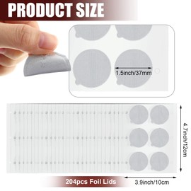 Ctosree 204 Pcs Espresso Coffee Capsules Foil Seals Aluminum Lids Stickers to Reuse Capsules Espresso Machine Pods Stainless Steel Cups, 37 mm