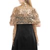 Gold Sequin Shawl Women Elegant Evening Wrap Tassels Mesh Dressy