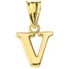 14K Yellow Gold Fine Mini Dangling Initial A-Z Charm 1/2"