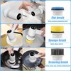 Electric Spin Scrubber, Cordless Bathroom Scrubber Cleaning Brush with LED