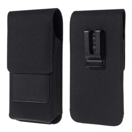 DFV mobile - Case Metal Belt Clip Vertical Textile and Leather for GIONEE P4S, PIONEER P4S - Black