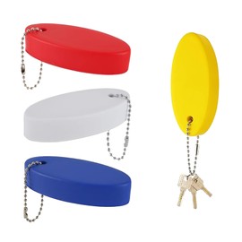 4pcs Boat Key Floating Keychain,PU Bright Color Oval Floating Key,Bright Color Oval Float Key Rings Pendant for Boating,Fishing, Surfing, Sailing,Kayak and Outdoor Water Sport (4 Colors)