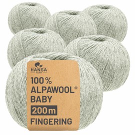 100% Baby Alpaca Wool in 50+ Colours (Scratch-Free) – 300 g Set (6 x 50 g) – Soft Alpaca Wool for Knitting & Crochet in 6 Yarn Sizes by Hansa-Farm