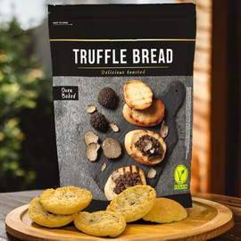 Geröstetes Brot mit schwarzem Trüffel - Truffle Bread, 3 x 150g Set, vegan, im Ofen gebacken, knuspriges Trüffelbrot als Snack oder Beilage zum Grillen