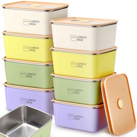Blushtier 8 Pcs Stainless Steel Food Storage Containers with Lids 20 oz Metal Snack Containers Box for Dishwasher Freezer & Microwave Safe, Stainless Steel Lunch Box for Meal Prep, Leftovers