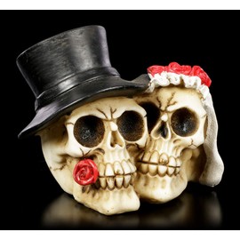 Figuren Shop GmbH Gothic Skull Bride and Groom | Fantasy Skull Bride and Groom, Hand Painted