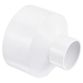PATIKIL PVC Reducer Pipe Fitting 110mm to 50mm ID, 2 Pack Straight Coupling Adapter Connector, White