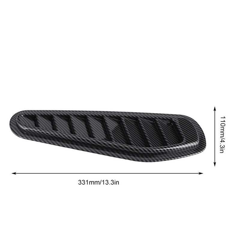 2pcs Carbon Fiber Style Car Air Flow Intake Decorative Scoop