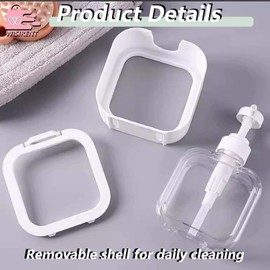 2 x 300 ml Transparent Wisirent Soap Dispenser Set, Soap Dispenser, Plastic Soap Dispenser, Transparent, Reusable Shower Gel Bottle and 1 Funnel for Kitchen, Bathroom