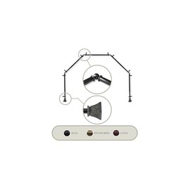 Maykoosh Retro Relaxation Curtain Rods & Hardware Set, Featuring Adjustable Telescoping Rods from 20-72 Inches, Unique Finials, and Bay Window Design, Black, 2-1/4" W x 2-1/8" H x 2-1/8" D.