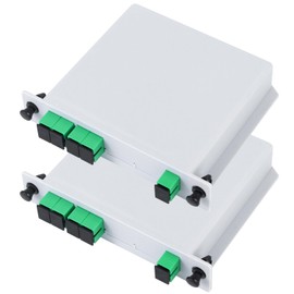 Duogalia 2-Pack SCAPC PLC Fiber Optic Splitter 1x4 Cassette Card Inserting, Optic Fiber Splitter for Home Wiring, LAN, Network Rooms, Fiber Distribution Box