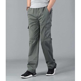 Banana Bucket Men's Full Elastic Waist Loose Fit Lightweight Workwear Pull On Cargo Pants