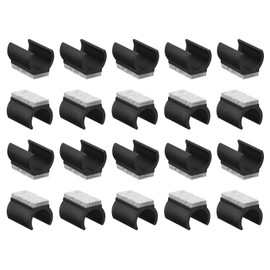 QUARKZMAN Pack of 60 Chair Leg Tip Caps with Felt Pads, U-Shaped Chair Tube, Floor Protectors, Furniture Protection Feet Gliders, Suitable for 25 mm Metal Tube Legs, Black, Grey Padding