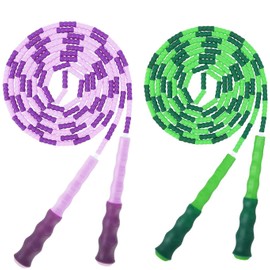 MoKo Skipping Rope, 2 Pieces Premium Adjustable TPU Skipping Rope Skipping Rope with Non-Slip Handle for Men Women Speed Training Fitness – Green Purple