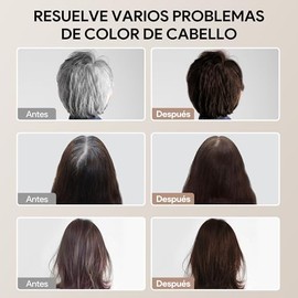 Dark Brown Hair Dye Shampoo 3 en 1, Shampoo Colorante para Hombres y Mujeres, Cubre las Canas con Extractos Naturales, 500ml (Castaño Oscuro)