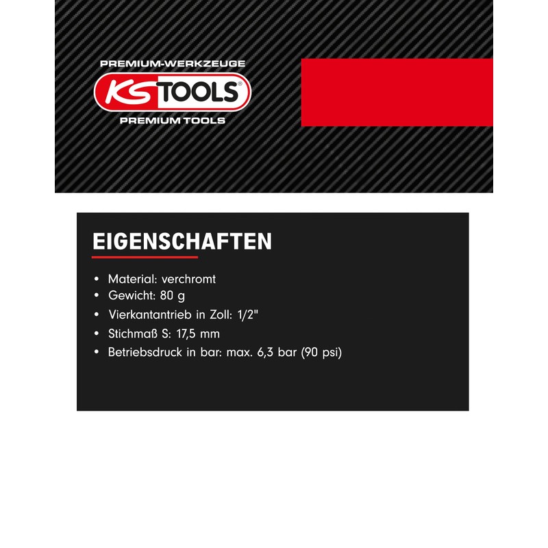 KS Tools Einsteck Vierkant 9 x 12 mm, 1/2" 516.2812