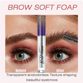 Eyebrow Glue Brow Gel Clear Soap Kit, Transparent Long Lasting Waterproof Sweatproof Brow Fix Gel for Makeup, Styling Wax Eye Brow Shaping Cream Natural Look Eyebrow Gel with brush
