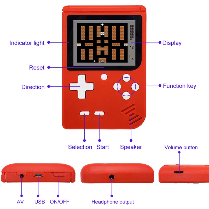 Handheld Game Console 400 Games Portable Game Player 3.0-inch Screen