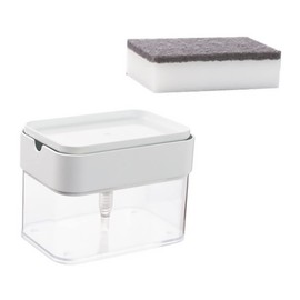 DOITOOL Press Soap Dispenser Set Dishwashing Liquid Dispenser for Kitchen Sink Large Capacity Easy Refill Modern Design for Home Office Hotel