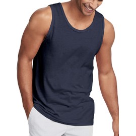 Hat & Beyond Men's Soft Performance Tank Top - Gym Muscle Tee, Harbor Blue (Large)
