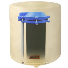 Insulated Round Well Head Cover - Decorative 3 Layer Well Pump Cover - Freeze Proof, 8" Dia x 12"H, Beige