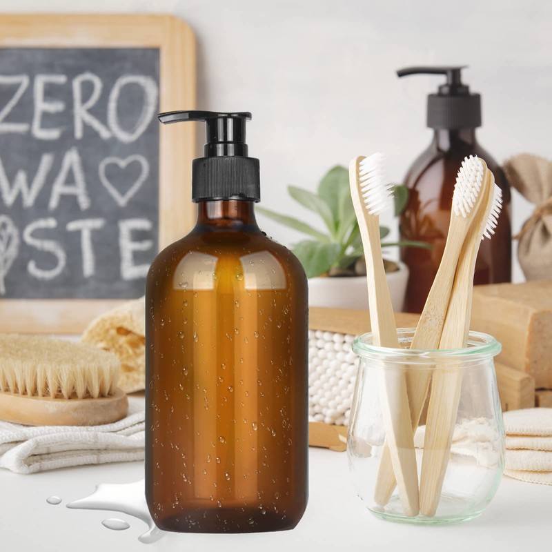 Paquete de 4 botellas de jabón de manos recargables con