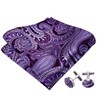 YOHOWA Mens Bow Tie Set with Lapel Pin Brooch Purple