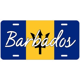 Generic Barbados Flag with Name Novelty Car Auto License Plate, FLAGNAA182
