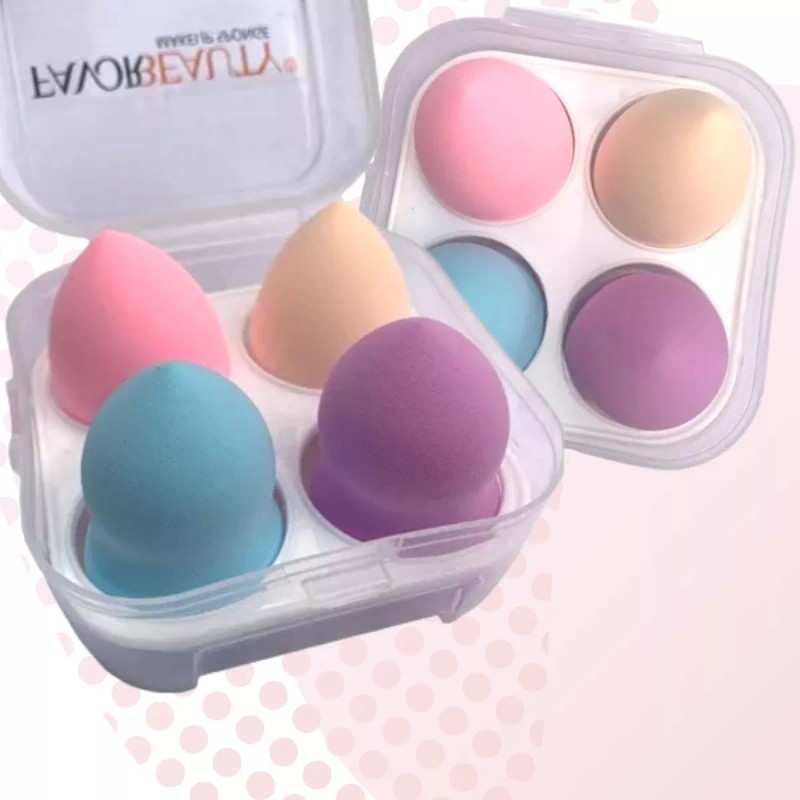 Caja de esponjas blender puff ERGONOMICA HUEVO Maquillaje Kit 4