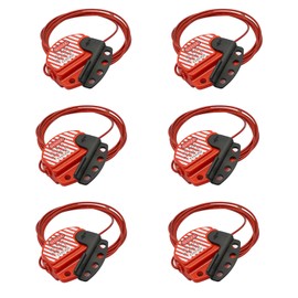 TAEGIQI 6 Pack Lockout Tagout Cable Lock,7.9ft Adjustable Steel Cable Lock with Vinyl Coating for Loto OSHA Compliant