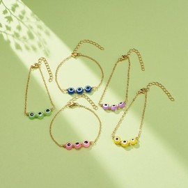 Hemasa Multi Colour Evil Eye Beads Beads Bracelets for Girls/Women (Green)