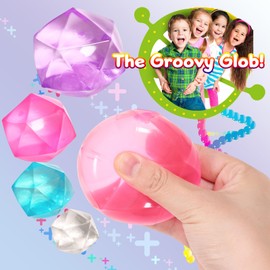8pcs Mini Small 1.8inch Masonry Ice Squishy Stress Balls-Polyhedron Diamond Sugar Balls Slow Rise-Sensory Fidget Toy for Kids Gel Filled Classroom, Calming Toys Anxiety Children Teens (8pcs)