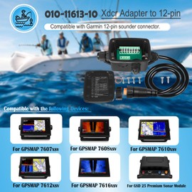 010-11613-10 Xdcr Adapter, Wire Block to 12pin sndr Compatible with Garmin 12-pin Sounder Connector & Transducer, for GPSMAP 7607xsv, GPSMAP 7608xsv, GPSMAP 7610xsv, GPSMAP 7612xsv, GPSMAP 7616xsv