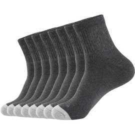 WANDER Men's Athletic Ankle Socks 3-8 Pairs Thick Cushion Running Socks for Men&Women Cotton Socks 7-9/9-12/12-15 (8 Pair Dark Grey, Shoe Size: 9-12)