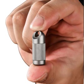 SN05 Small Titanium Portable Pill Case, Mini Pill Holder Keychain, Waterproof Pill Fob for Outdoor Travel Camping Only 0.53oz Weight