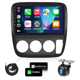 Podofo 【HiFi 16EQ】 Android Car Stereo for 1997-2001 Honda CRV Radio Manual A/C with Wireless CarPlay Android Auto MirrorLink,9inch HD Touchscreen Radio Bluetooth GPS WiFi SWC Backup Camera 2G+64G