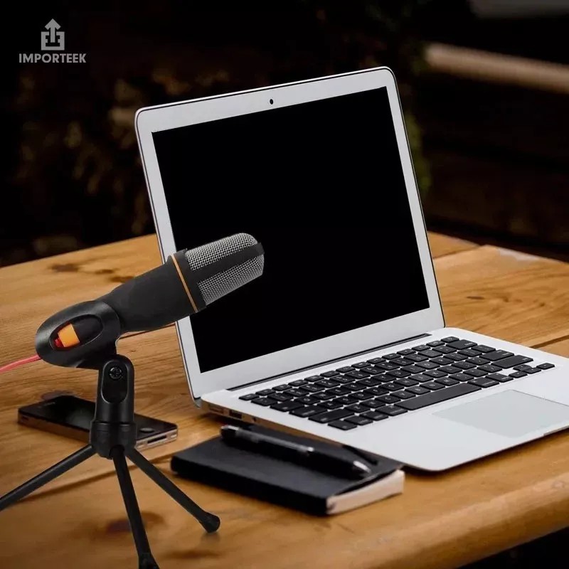 Importeek Microfono Condensador Alambrico Computadora Celular + Tripie