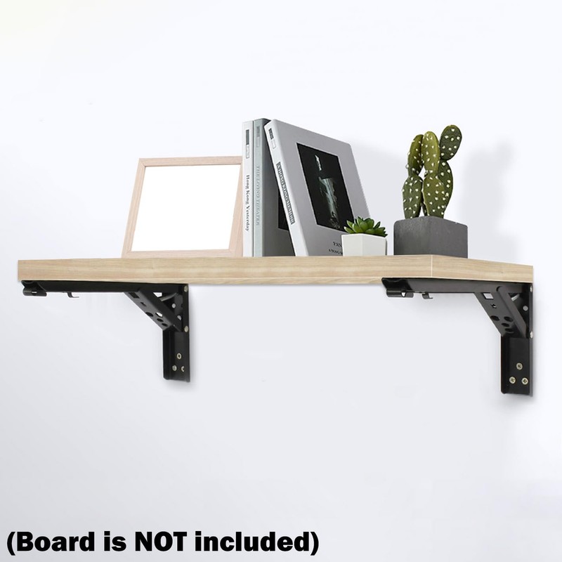 18inch Floating Shelf Bracket,Garage Heavy Duty Folding Shelf Brackets,Wall Mounted