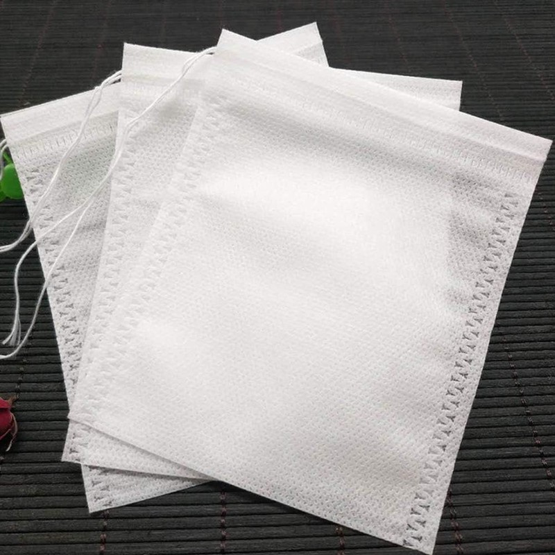 100 Pcs Disposable Tea Filter Bags Empty Cotton Drawstring Seal