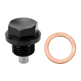 Motoforti Universal Oil Pan Screw Oil Drain Plug Sump Drain Nut Bolt, M20x1.5, Aluminium Alloy, Black, 1 Set