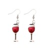 Dainty Red Wine Glass Dangle Earrings Tall cup Red Wine