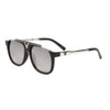 Khan Square Flat Top Retro Luxury Aviator Sunglasses (Black &