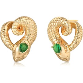 Jenosy 18K Gold-Plated Stud Earrings Women's CZ Gold Earrings with Cubic Zirconia Earrings for Women and Girls, Yellow Gold, Cubic Zirconia