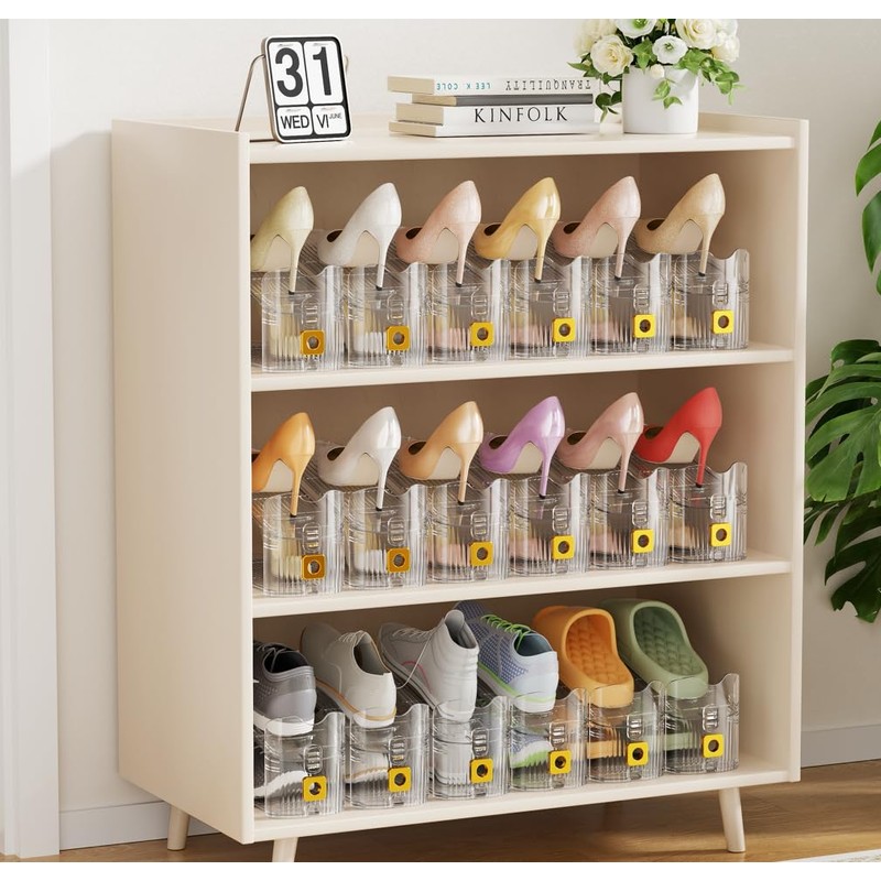 FENRUNXU Shoe Slots Organizer for Closet, Shoe Stacker Organizer Double